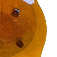 1970s Spanish Amber Glass Dish Nubby