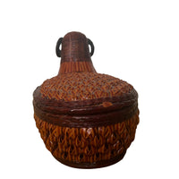 Woven Antique Ram Basket with Lid