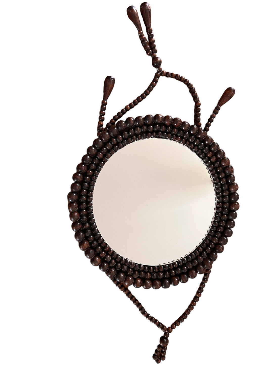 Wood Beaded Wall Mirror