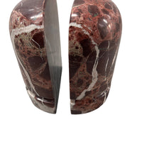 Red and white marble Soapstone Granite Jadeite bullet bookends vintage antique