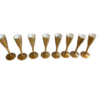 Set of 8 German AS Brass MCM desert Stem Glasses
