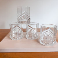 Plastic Dansk SKAL Diamond Tumblers Water Glasses Set of 4 Vintage Clear