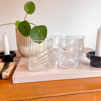 Plastic Dansk SKAL Diamond Tumblers Water Glasses Set of 4 Vintage Clear