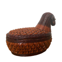 Woven Antique Ram Basket with Lid