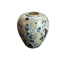 Midcentury Drip Glaze Pottery Vase white ceramic