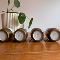 Monopoli Brass and Porcelain Espresso Cups Set of 4 1987 Italy