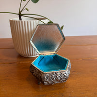 Trinket Box Mele Parrot Tile and Metal Vintage Jewelry Box