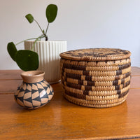 Native Basket and Clay Pot Ceramic Vase Sold Separately
