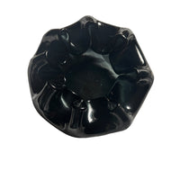 Hand Blown Wavy Glass Bowl Black Italian