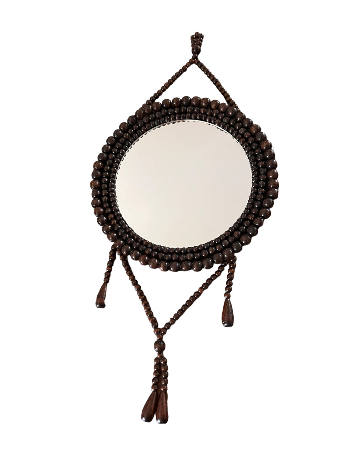 Wood Beaded Wall Mirror