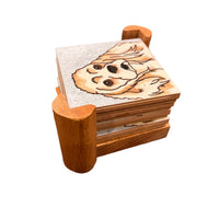 Pumpkin Inc Spaniel Dog Tile Coaster Set of 4 with Holder