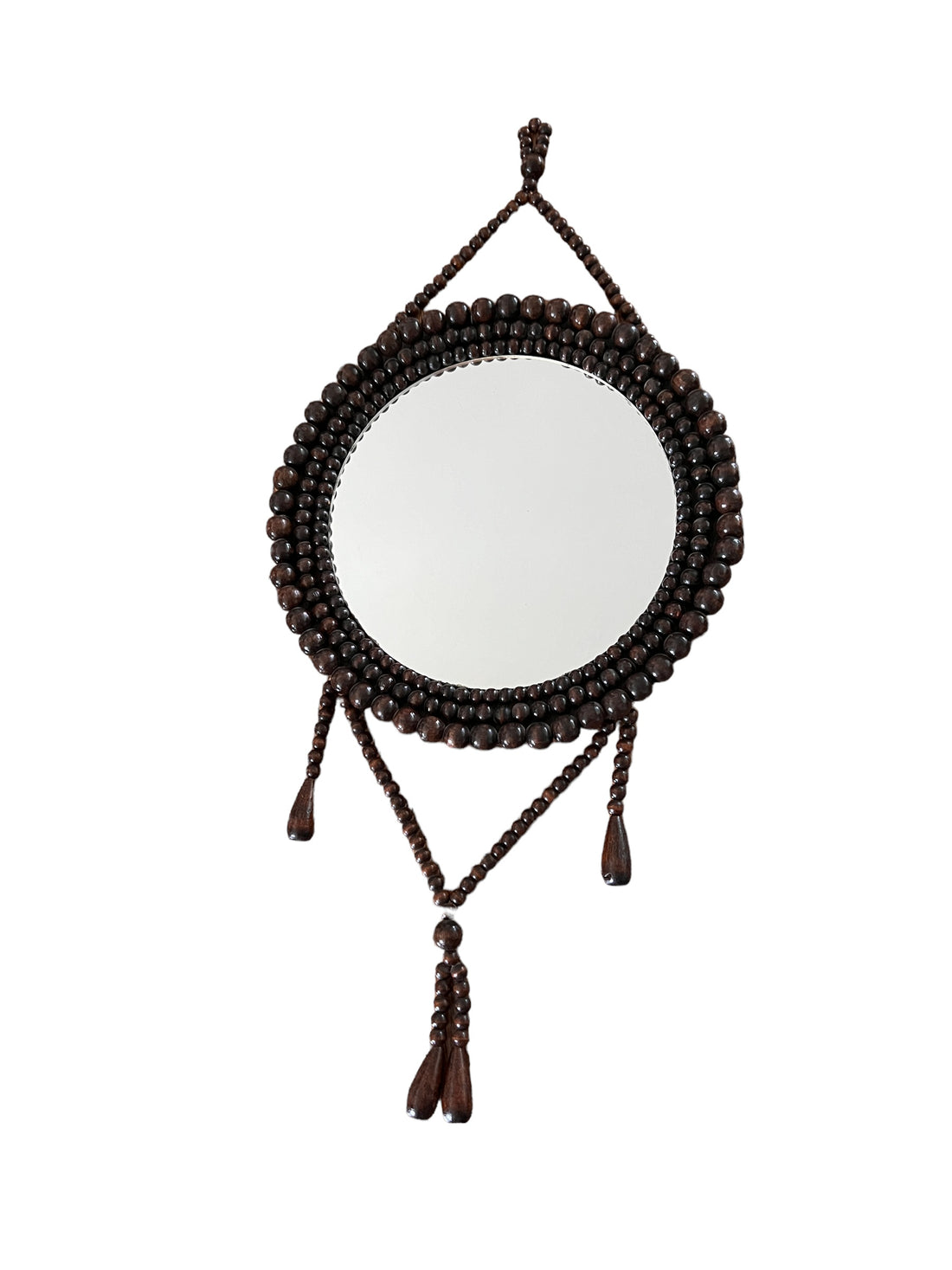 Wood Beaded Wall Mirror