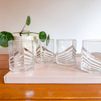 Plastic Dansk SKAL Diamond Tumblers Water Glasses Set of 4 Vintage Clear