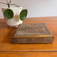 Brass Box vintage etched with Human Figures