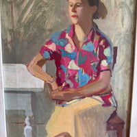 Framed Portrait of a Person Original Art Vintage