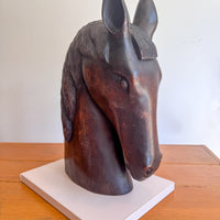 Large Carved Wood Horse Sculpture