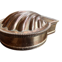 Vintage Silver Plated Shell Box with Glass Insert