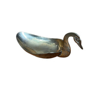 Vintage Brass Swan Dish Jewelry Holder