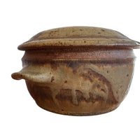 Small Lodewick Vintage Studio Pottery Ikebana Ceramic Pot with Lid baking Dish