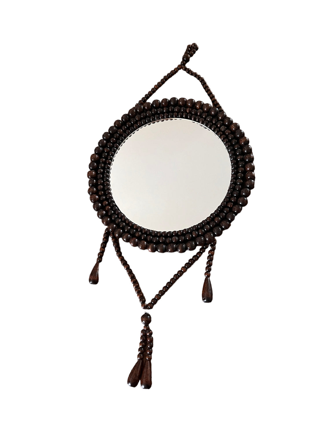 Wood Beaded Wall Mirror