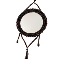 Wood Beaded Wall Mirror