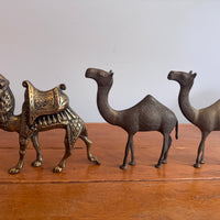 Etched Brass Camel Figures Vintage