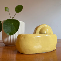 Terracotta Lion Planter Painted Vintage