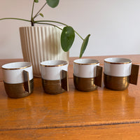 Monopoli Brass and Porcelain Espresso Cups Set of 4 1987 Italy