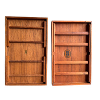 Vintage Folding Teak Wood Standing Tray Mid-Century Modern Thailand