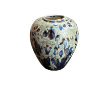 Midcentury Drip Glaze Pottery Vase white ceramic