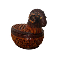 Woven Antique Ram Basket with Lid