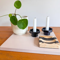 Stone Black and White Stripe Ashtray