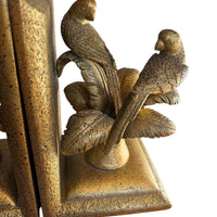 Set of 2 Gold Palm and Bird Resin Bookends White Lotus