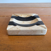 Stone Black and White Stripe Ashtray
