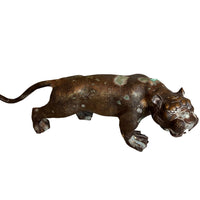 Antique Brass Tiger Statue Sculpture