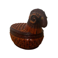 Woven Antique Ram Basket with Lid