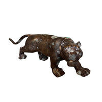 Antique Brass Tiger Statue Sculpture