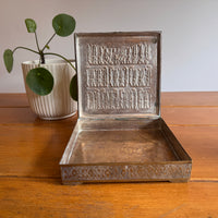 Brass Box vintage etched with Human Figures