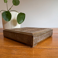 Brass Box vintage etched with Human Figures
