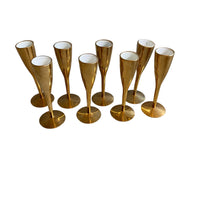 Set of 8 German AS Brass MCM desert Stem Glasses