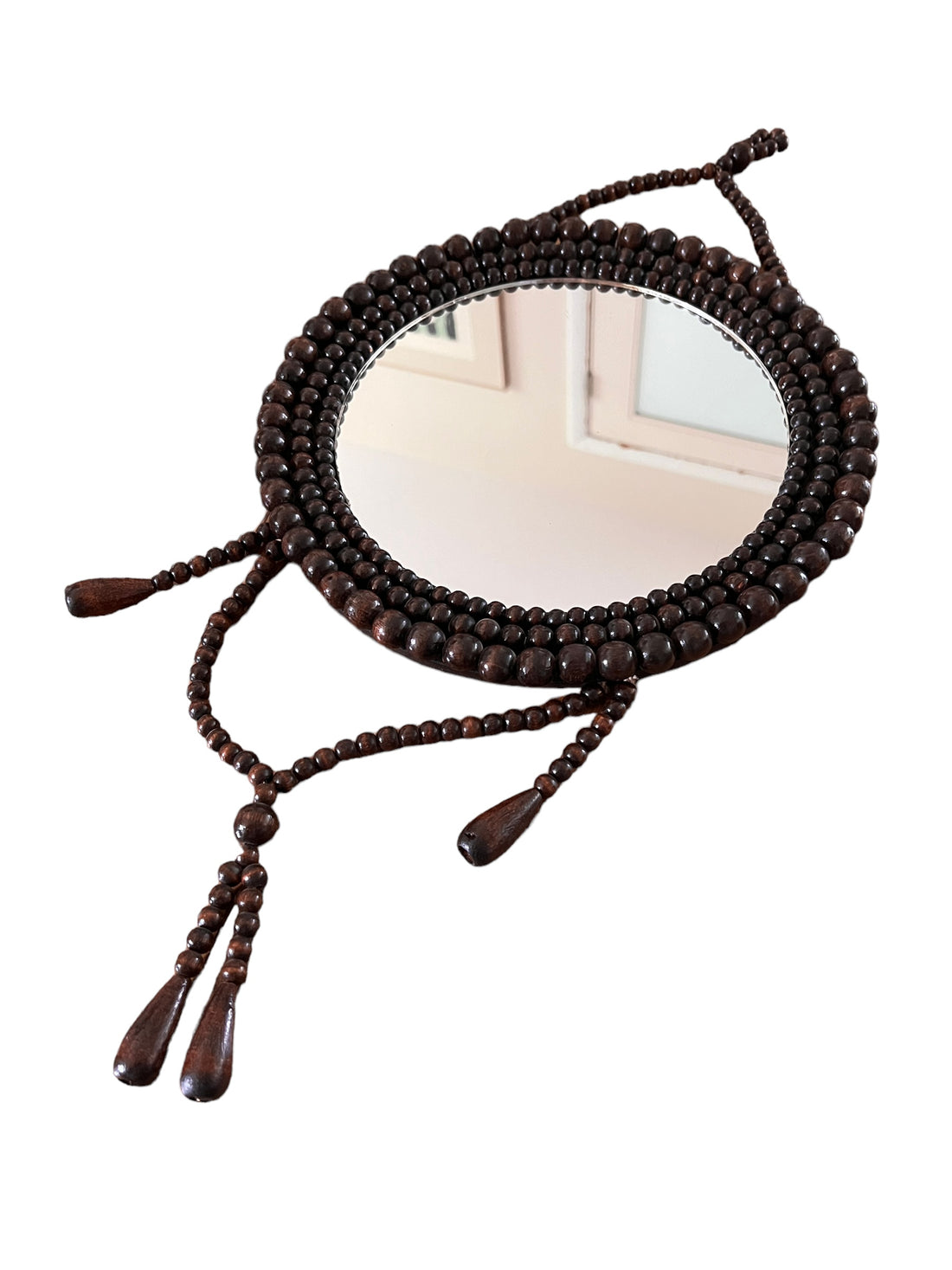 Wood Beaded Wall Mirror