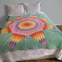 Hand Stitched Patchwork Quilt Colorful Antique Vintage