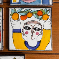 Giovanni DeSimone Ceramic Tiles Hand Painted Vintage 1960's Wall Art