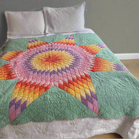 Hand Stitched Patchwork Quilt Colorful Antique Vintage