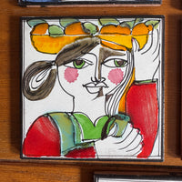 Giovanni DeSimone Ceramic Tiles Hand Painted Vintage 1960's Wall Art
