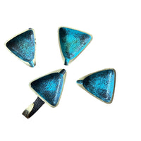 Midcentury Triangular Enameled Metal Ashtray Set of 4