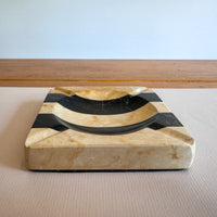 Stone Black and White Stripe Ashtray