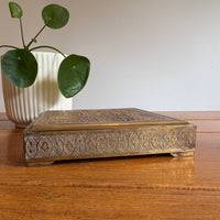 Brass Box vintage etched with Human Figures