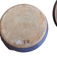 Purple Blue Swirl Handle Ceramic Baking Dish with Lid Studio Pottery