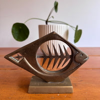 Dolbi Metal Fish Bone Metal Sculpture 1980 Figure Statue Vintage